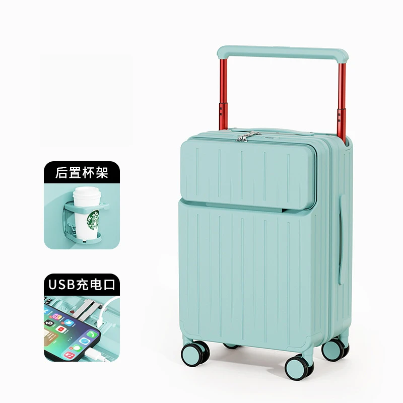 Carry on Travel Luggage,Front Opening Laptop Boarding Suitcase,Large Size Travel Bag Trolley Case Rolling Suitcase For Women Men