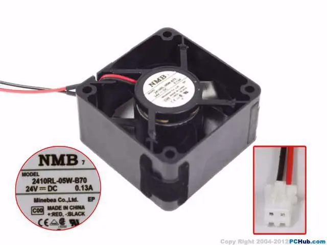 

NMB-MAT 2410RL-05W-B70 C00 DC 24V 0.13A 60x60x25mm 2-Wire Server Cooling Fan