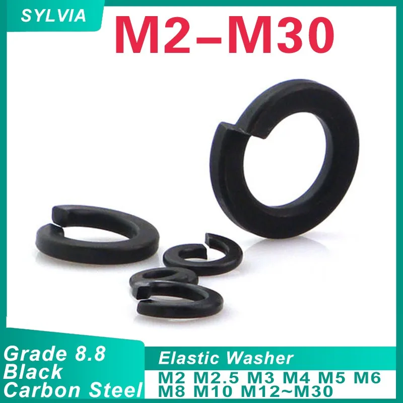 Grade 8.8 High Strength Black Carbon Spring Split Lock Washer Elastic Gasket M2 M2.5 M3 M4 M5 M6 M8 M10 M12- M30