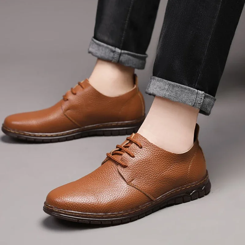 Loafers Man Casual Shoe Dress Shoes Formal Business Leather Men Cowhide High Quality Fashion Summer Sale Low Price New In Social