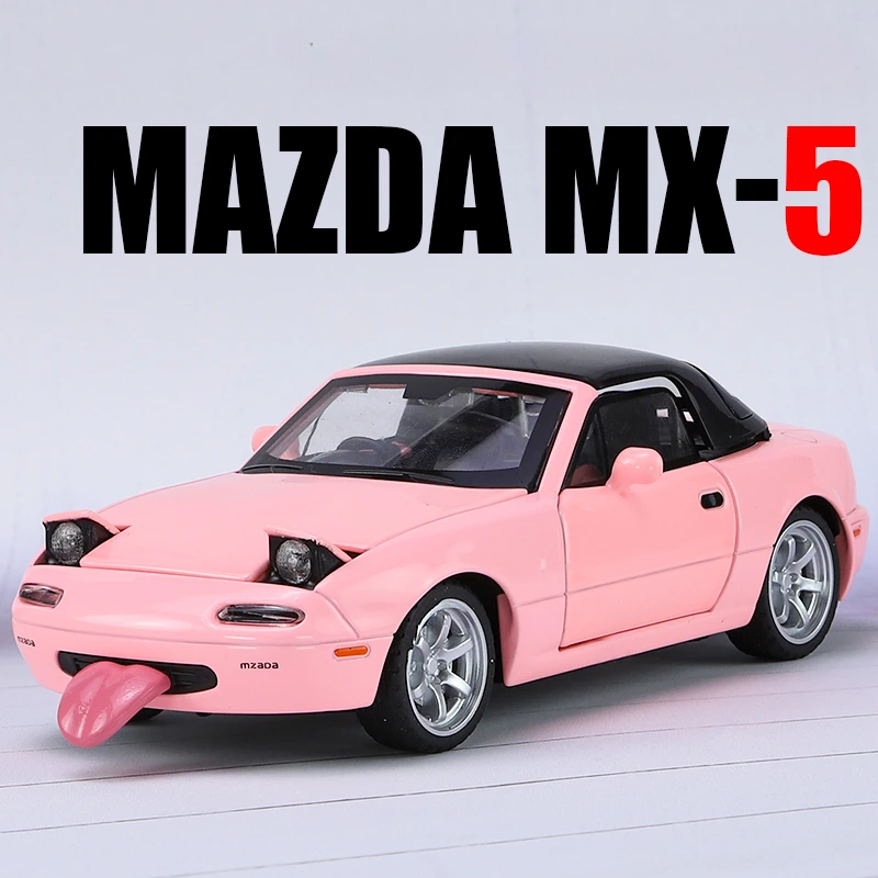 

1:32 Mazda MX5 MX-5 Mazda RX7 Alloy Die Cast Toy Car Model Sound and Light Pull Back Children's Toy Collectibles Birthday gift