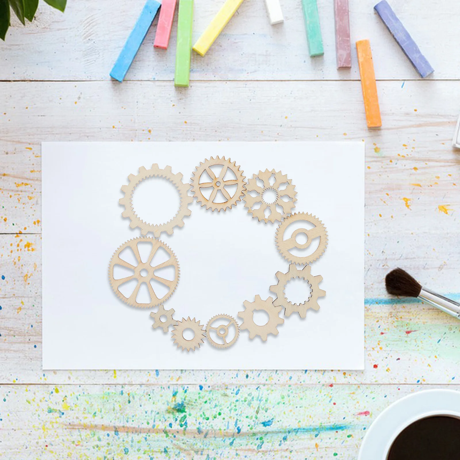 

40pcs Gears Set For Diy Home Decor Handmade Projects Scrapbooking Wall Hanging Wooden Gear Craft Wood Diy Craft Wooden
