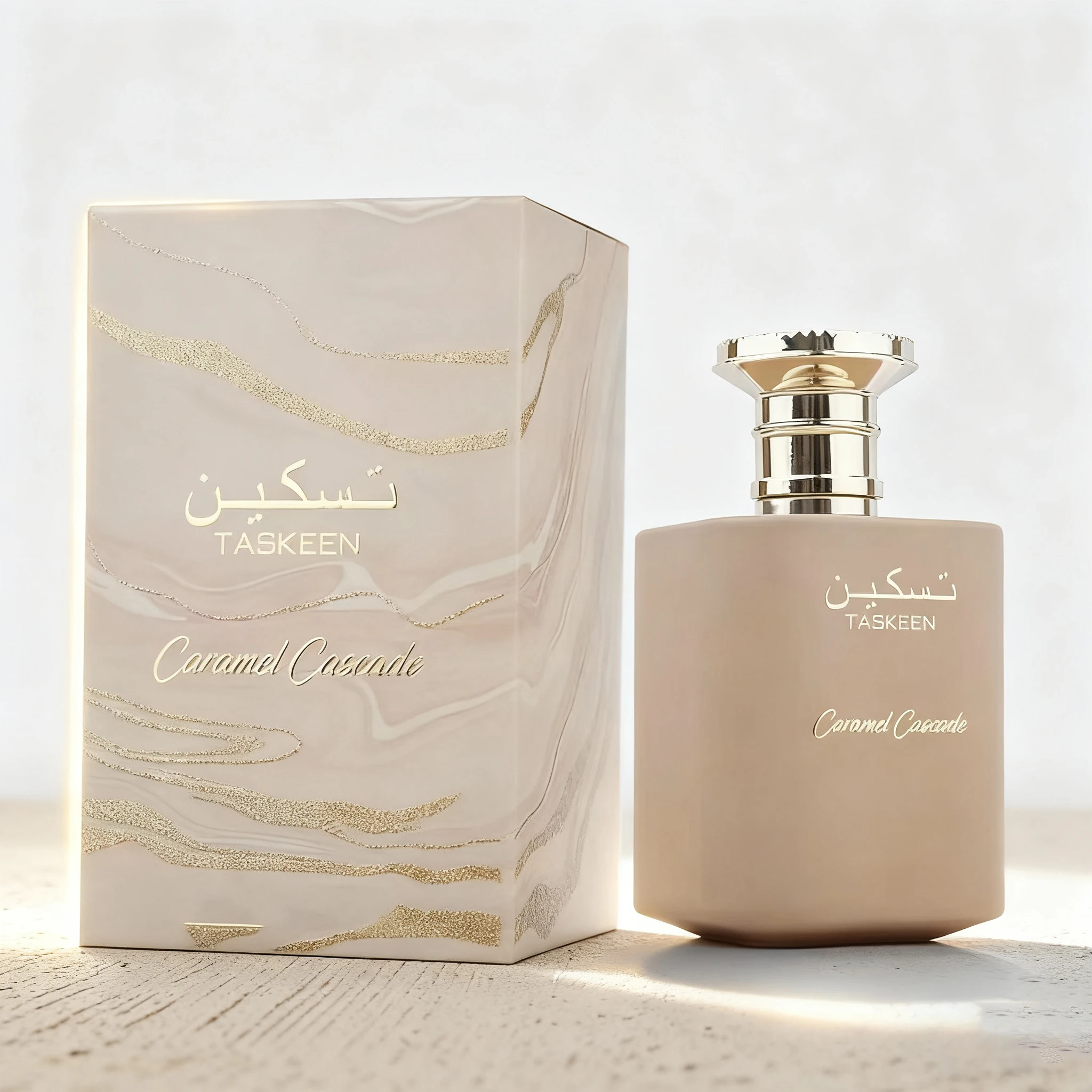 Paris Corner Unisex New Taskeen Caramel Cascade parfum semprot 3.4oz, aroma manis krim, wangi tahan lama, niche modis yang cocok