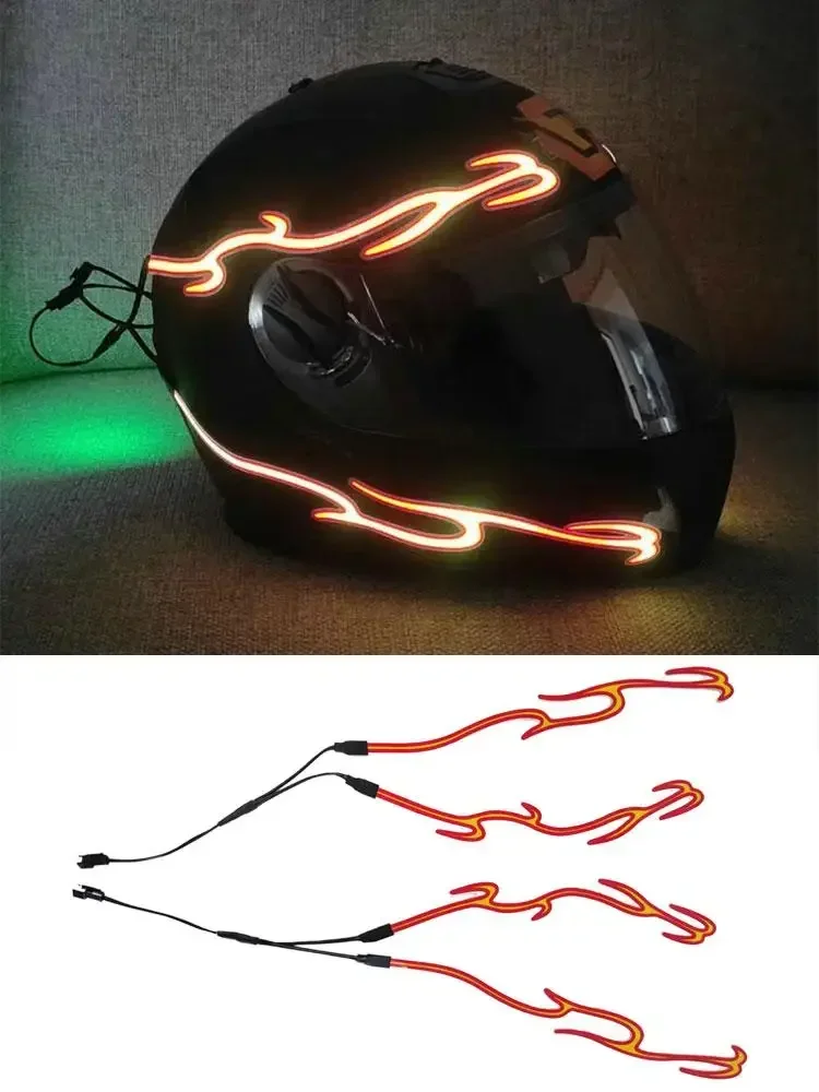 AliExpress NONE 4 in 1 Helmet LED Cold Light Mod Kit Bike Helmet Lamp Bar Luminous Signal Sticker Night Riding Signal Helmet Light DIY Decor