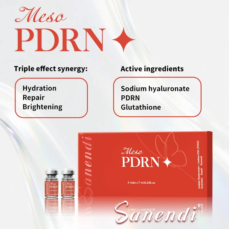 Sanendi PDRN Salmon DNA Serum for Facial Dr.Pen Hydro Glow Vitamin C Skin Booster Brighten Korean Skincare Hydration 7ml*5