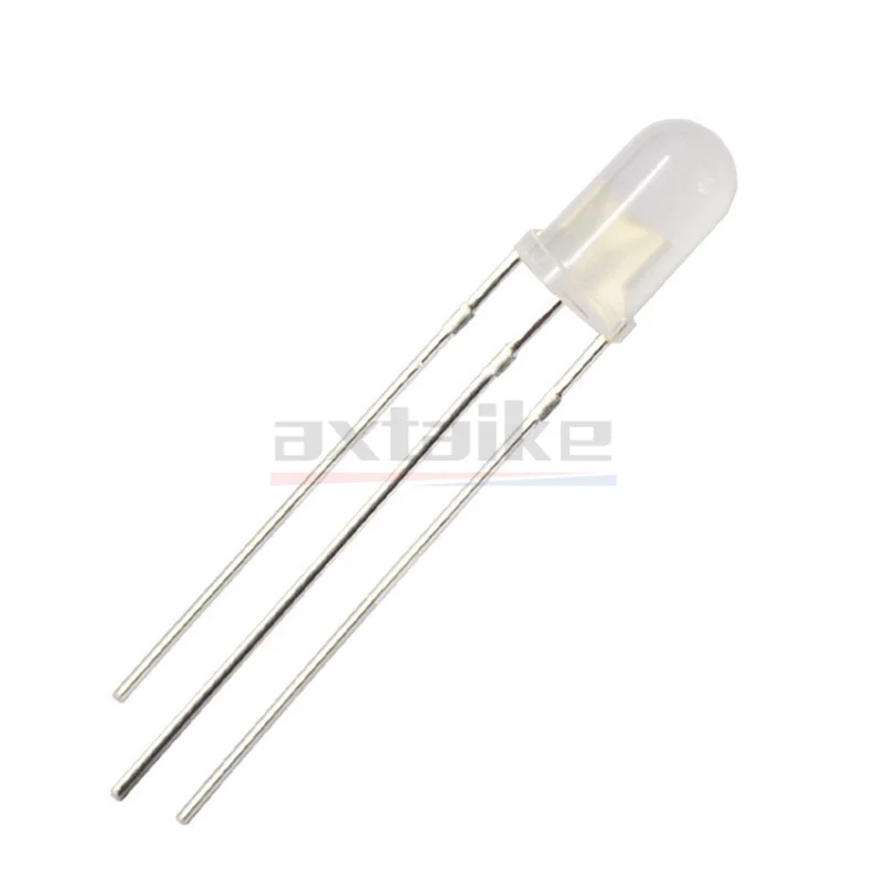 50PCS 3mm 5mm Bicolor Lamp Red Green Blue Common Anode / Cathode 3Pin Diffused Foggy Type Highlight LED Emitting Diode DIY KIT