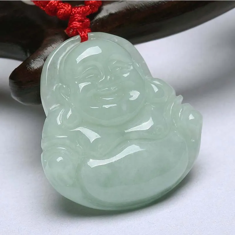 Natural Jade Buddha Necklace Men Women Fine Jewelry Genuine Myanmar Jadeite Grade A Burma Jades Buddha Guanyin Pendant Necklaces