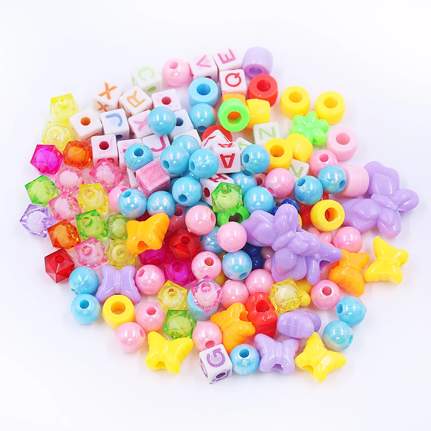 Kids DIY Bead Jewelry Making Kit,  for Girls Art and Craft Bracelets Necklace Hairband  Rings Toy (Random Color  Styl）