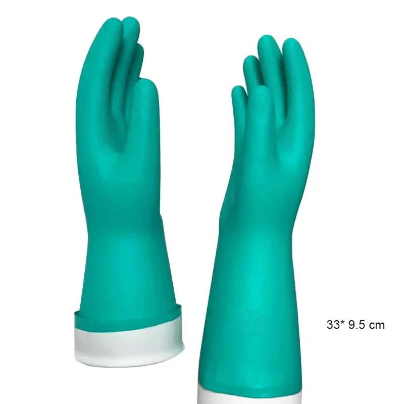 Nitrile Cleaning Protective Gloves Chemical Resistant Gloves Waterproof Reuseable Nitrile Rubber Household Industrial Gloves H9F