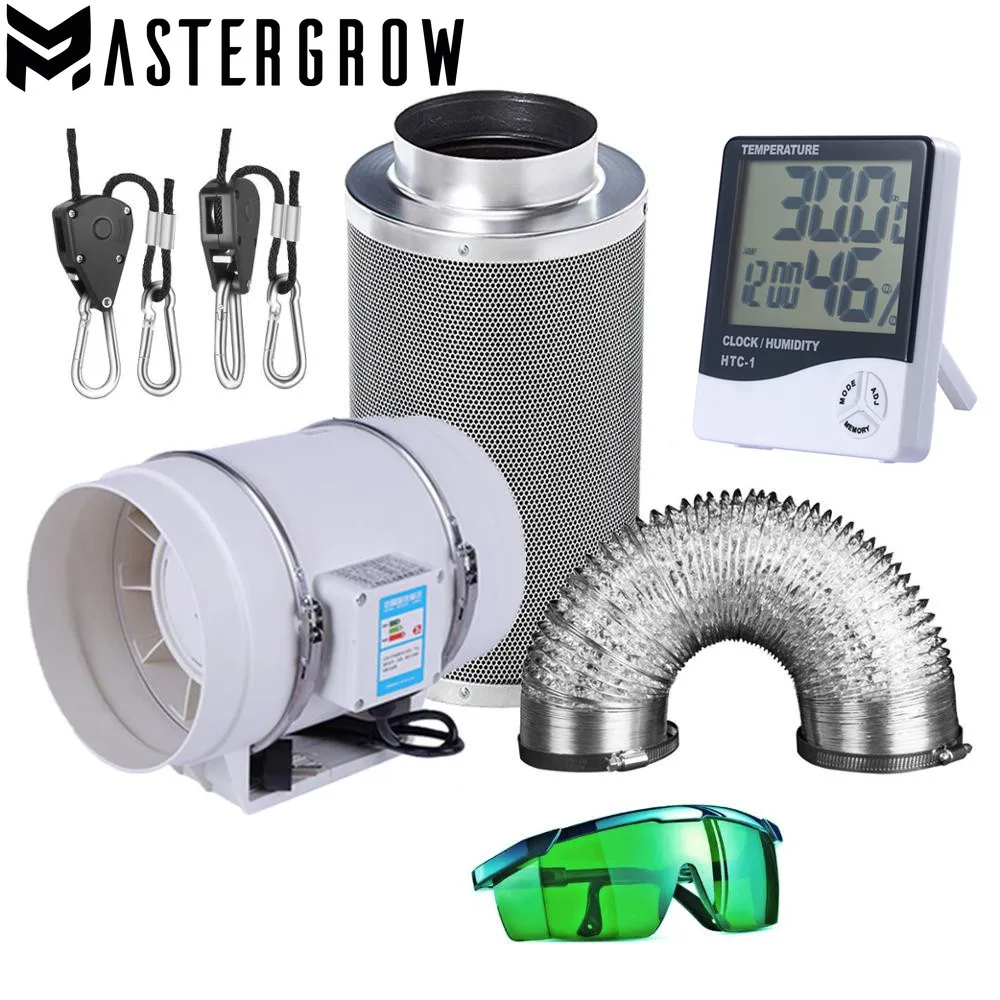 

Центробежные вентиляторы 220 В и 4/5/6 дюймов, набор воздушных фильтров с активированным углем для светодиодного освещения для выращивания, комнатная гидропоника, палатка для выращивания, теплицы