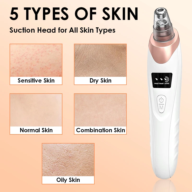 Blackhead Remover Pore Vacuum Face Cleaner Electric USB Recharge Pore Cleaner Spot Acne Pimple Black Head Deep Skin Care Beauty