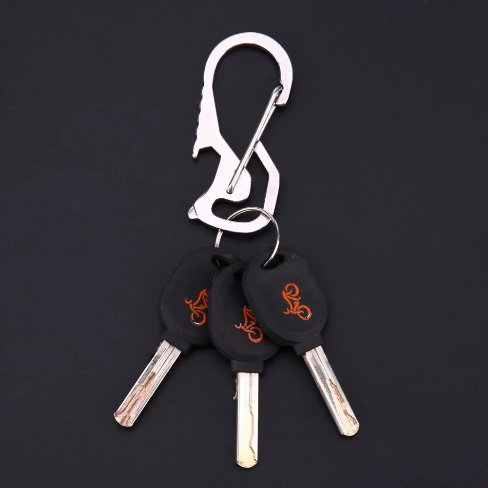 Lifter Hex Driver Bottle Opener Keychain RingKeychain Hook  Outdoor Stainless Steel Carabiner Cap  Multi Tool Hiking Accessories