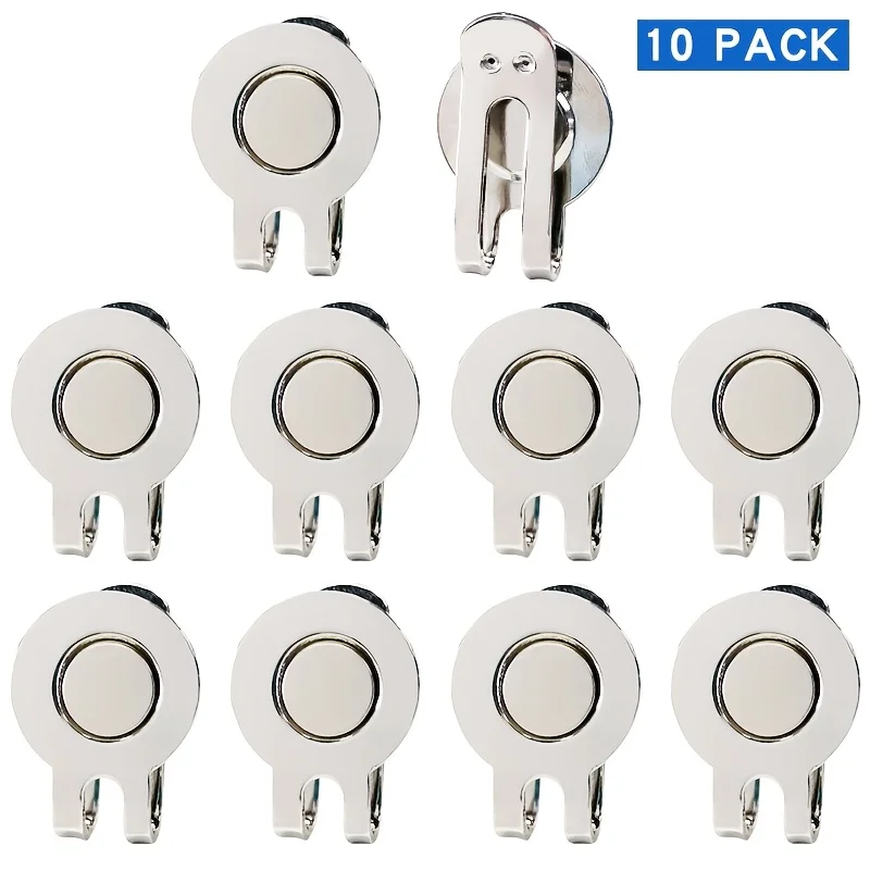 10-Pack Pro Golf Ball Markers W/ Magnetic Hat Clip - Never Lose Your Spot!
