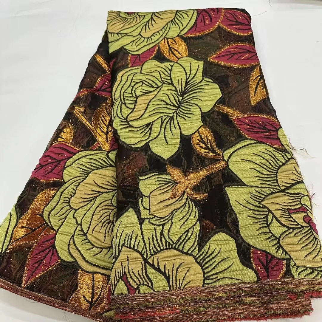 

Африканская кружевная ткань 2025 г., высокое качество, коричневая парчовая кружевная вышивка, французская жаккардовая кружевная ткань для шитья нигерийского платья