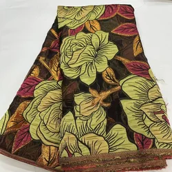 African Lace Fabric 2025 High Quality brown Brocade Lace Embroidery French Jacquard Lace Fabric For Nigerian Dress Sew