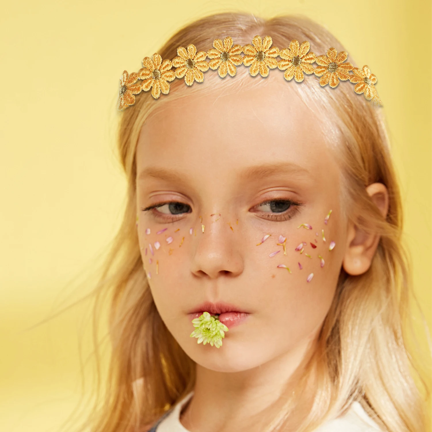 Gänseblümchen-Blumen-Stirnband, Sonnenblume, Hippies, Krone, Haarkranz, böhmischer Blumen-Kopfschmuck für Frühlingstourismus, Hochzeit, Festivals, Party – Detail 7