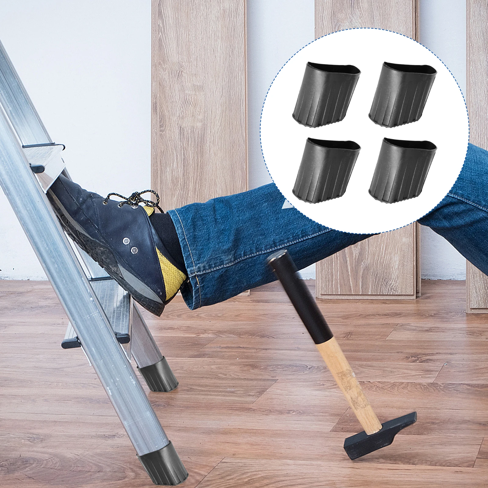 

4 Pcs Non-slip Mat Ladder Cushion Pads Foot for Stepladder Bike Feet Covers Rubber Protectors
