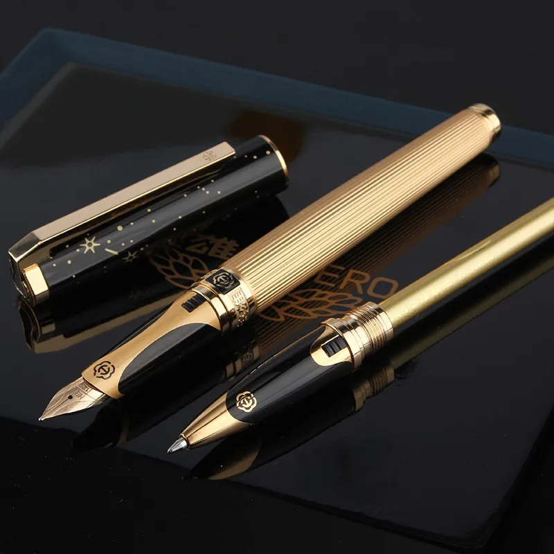 HERO Metal Vintage high-grade exquisite 18K gold tip fountain pen Business office signature pen School student stationery ink pe