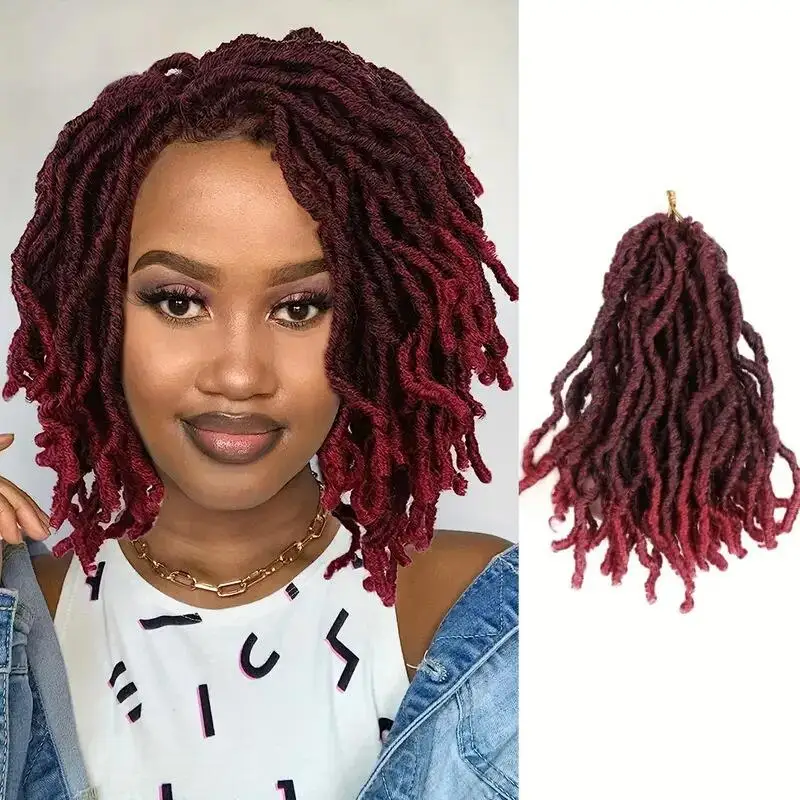 Synthetic 1 Pc 8Inches  Dreadlock Extensions Handmade Crochet Hair 8Inches Dread Wigs For Women Dreadlocks Hair Daily Use Wigs