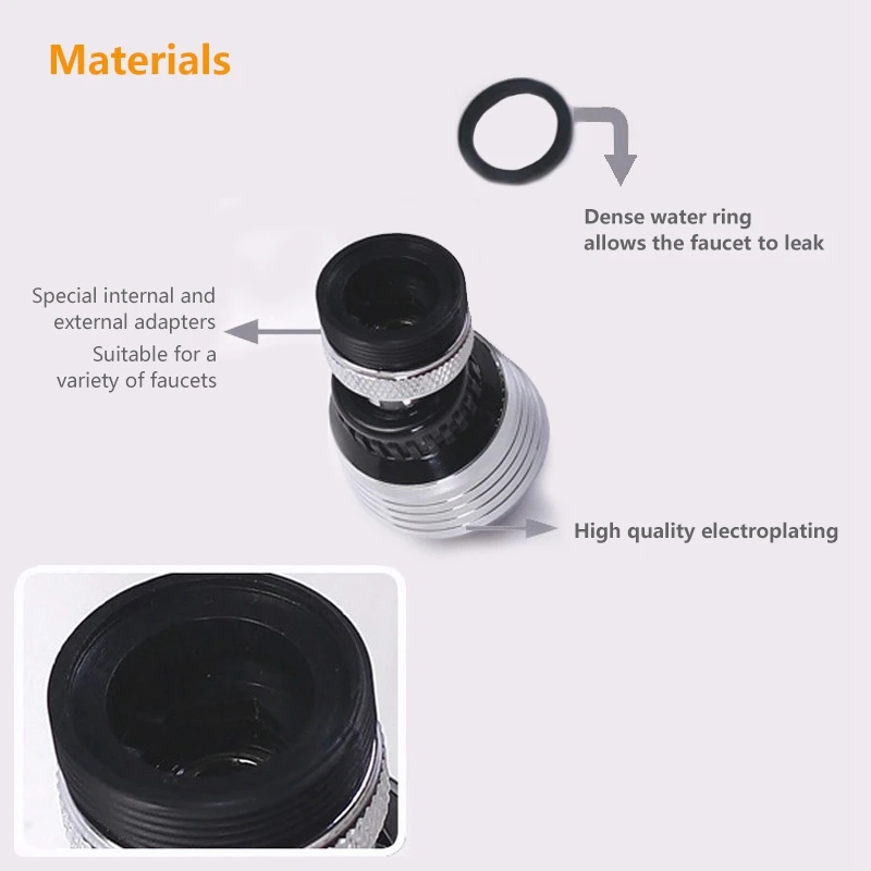 Faucet nozzle 360 rotating tap nozzle filter water saving device
