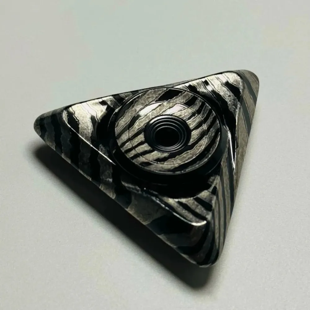 ROCK EDC 링 광 지르쿠티 다마스커스 피젯 스피너 피젯 토이 성인용 사무실 책상 액세서리 불안 완화 장치