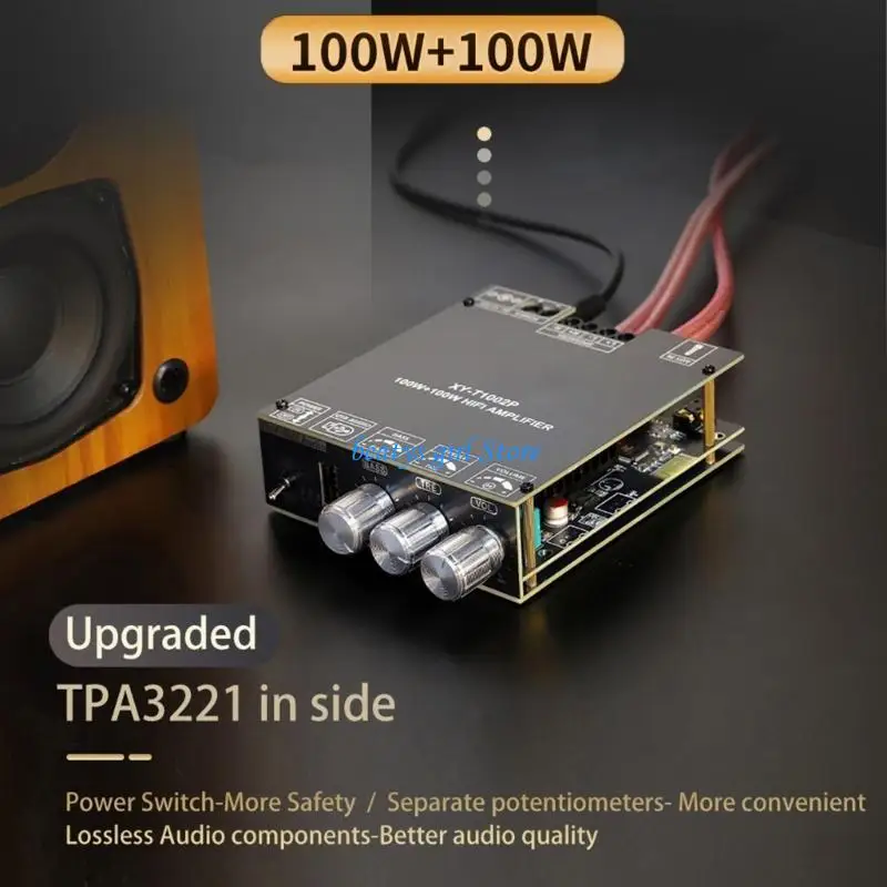 

C7AB T1002P Powerful Amplifier Board 100W TPA3221 and 3116 Chip Heat Dissipation