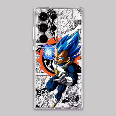 DragonS BallS Z Vegeta Case for Samsung Galaxy S23 Note 10 20 Ultra S22 S25 Ultra S21 S24 FE S20 S10 Plus Clear Soft