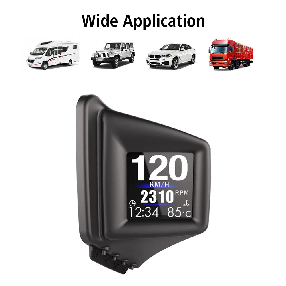 BeiDou GPS Universal Car Head Up Display With Multiple Alarm Functions HD Display Screen Altitude Date Speedometer