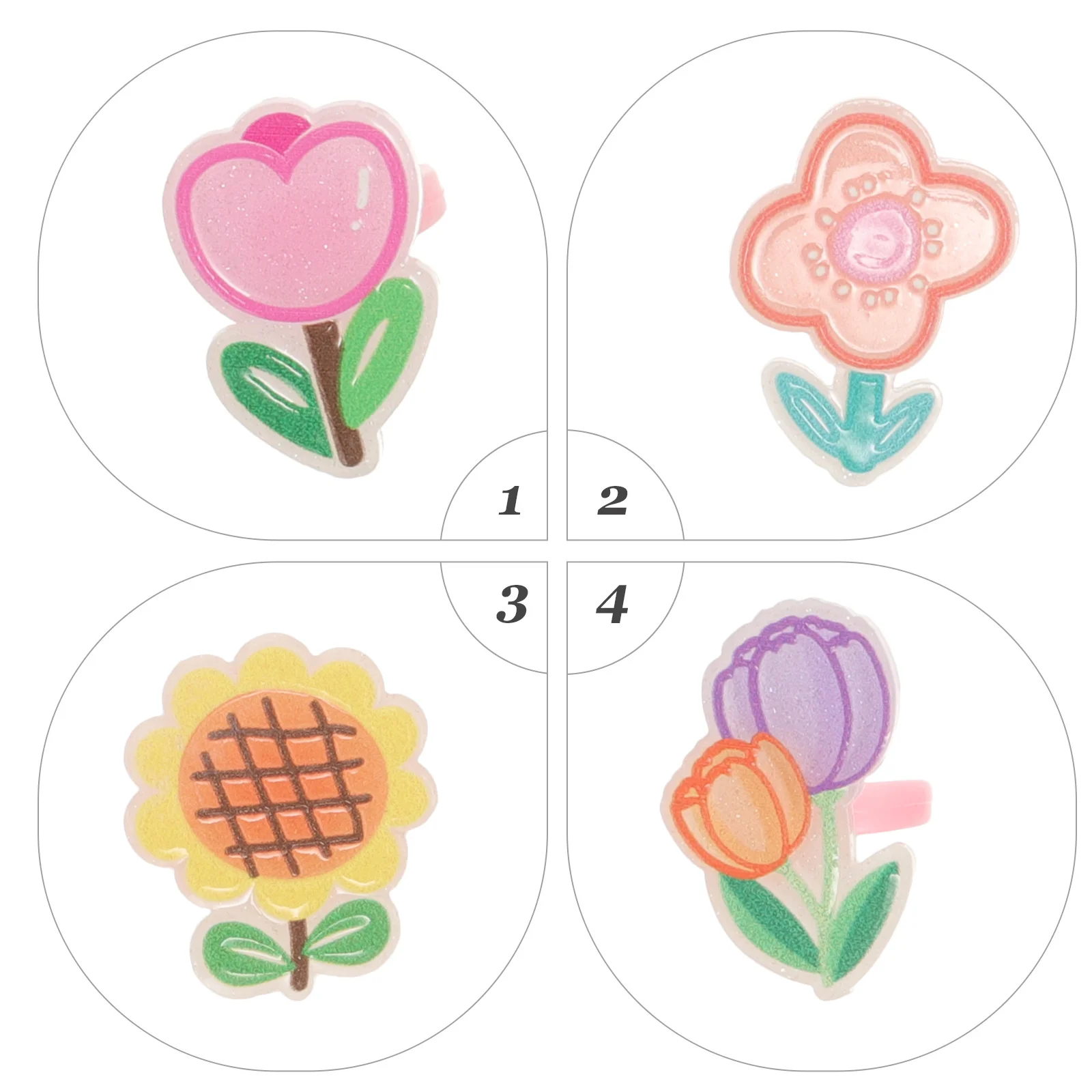 

1Set Butterfly Jewelry Box Set for Little Girl Cute Flower Rings Decorative Beaded Bracelet Plastic Acrylic Kids Fashion