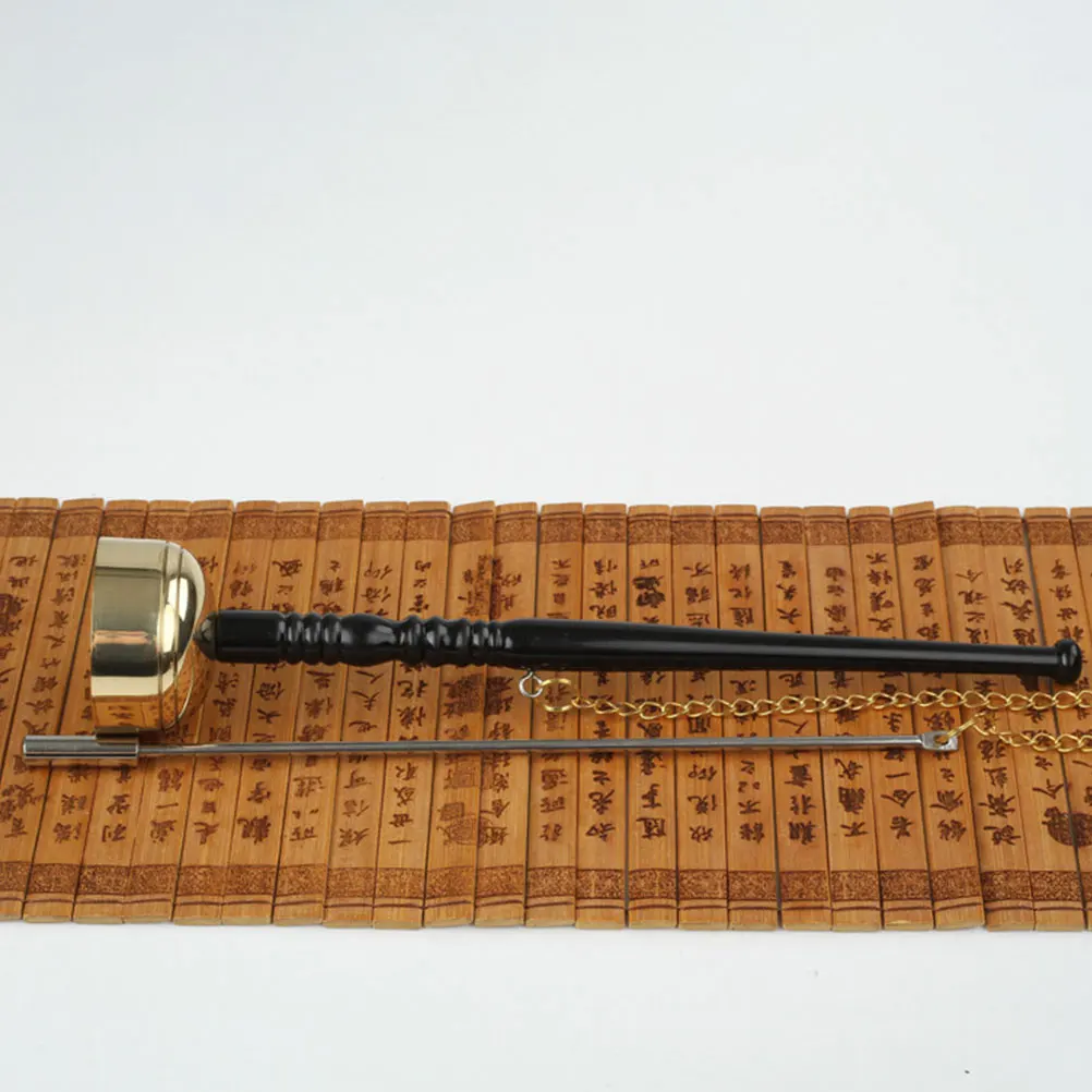 

Brass Yin Qing Percussion Instrument Durable Long Handle Easy Hold for Temple Ritual Meditation Supply
