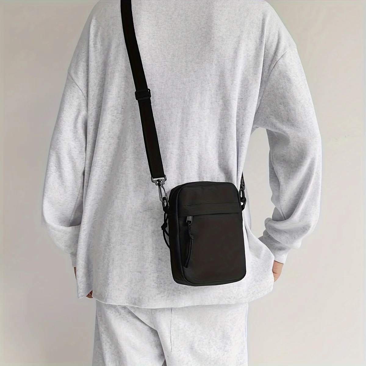 Men's Simple Small Square Bag, Daily Commuting Crossbody Bag, Made of Oxford Cloth, Stylish and Versatile Shoulder Bag, Crossbody Side Bag, Square Bag, Black Bag, Business Casual, Valentine's Day Gift, Men's College Bag, Father's Day Gift, Summer Gift for Dad