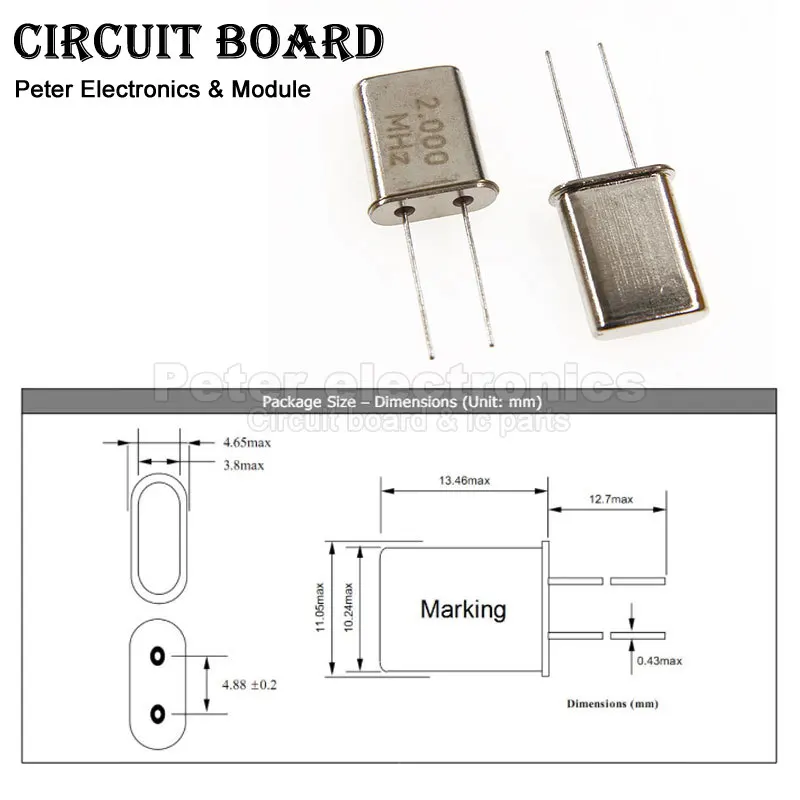 (10pcs)HC-49U 2Pin Passive Crystal Oscillator 2MHz 4MHz 6MHz 8MHz 10MHz 12MHz 1.8432MHz 11.0592MHz18.432MHz 14.7456MHz 16MHz