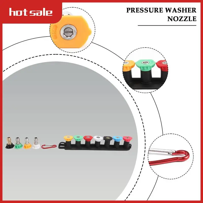 

A74I-Pressure Washer Nozzle Tips Set,Pressure Washer Attachments With Nozzle Holder 11 Spray Nozzle Tips 1/4Inch Connector