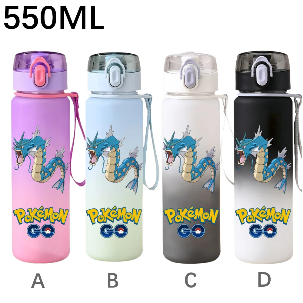 550ML Pokemon Pikachu Charizard Venusaur Cartoon Sportwasserflasche Umweltfreundlicher Kunststoff-Wasserbecher Fitness-Trinkflasche