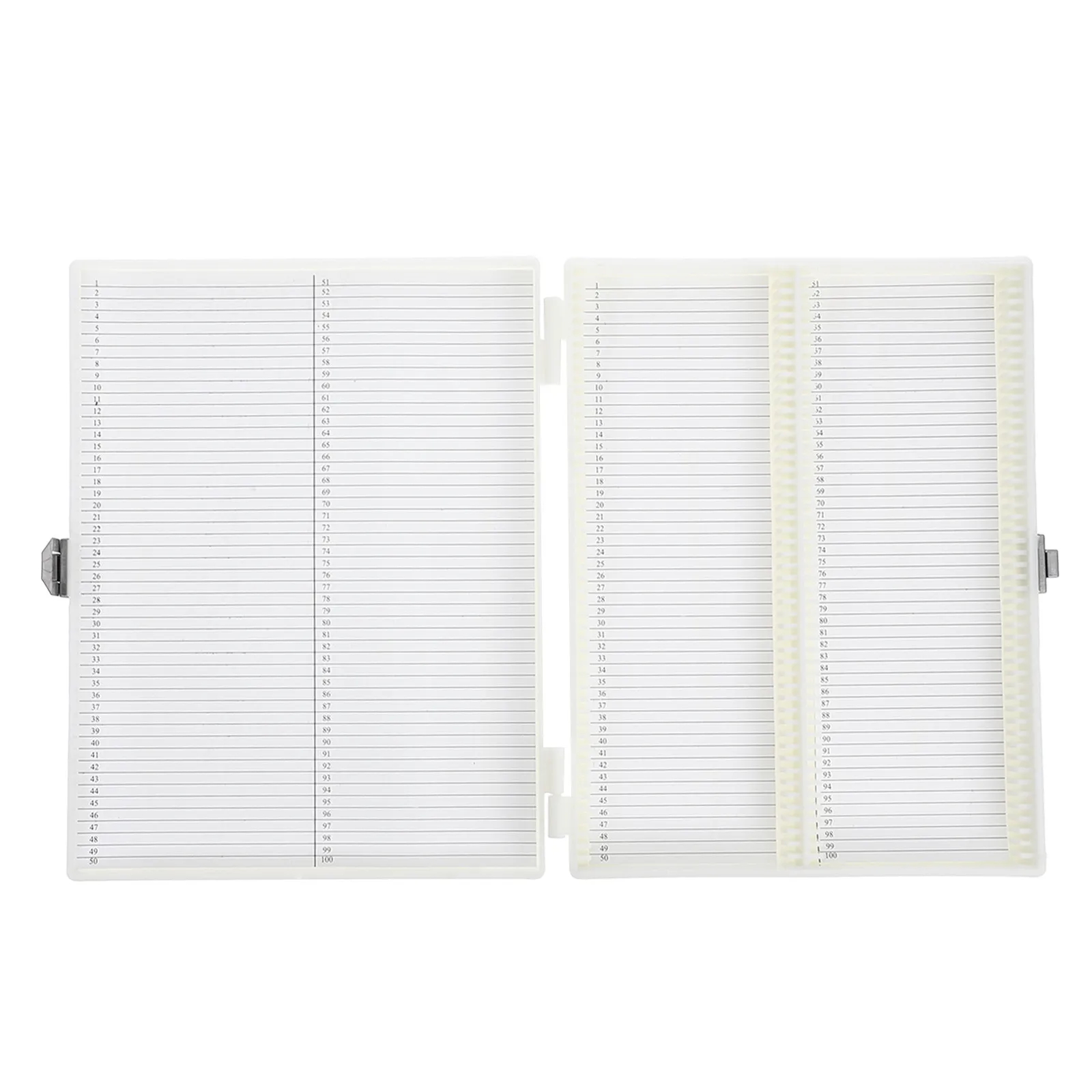 

Коробка для образцов на 100 слотов, большой емкости, органайзер для хранения микроскопических предметных стекол, лабораторный держатель для слайдов, портативный дизайн