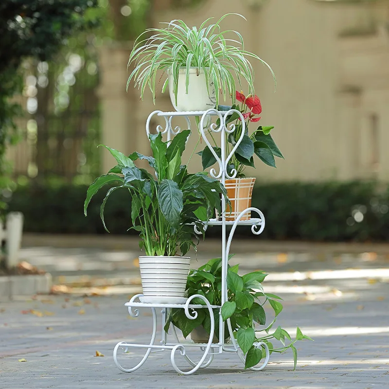 Floor-to-ceiling Flower Pot Rack Multi-layer Indoor and Outdoor European-style Living Room Balcony Green Radish Flowers Shelf