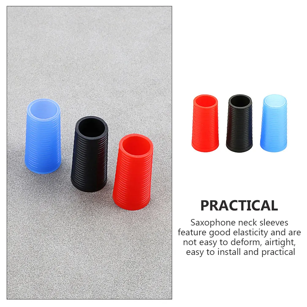 

3 Pcs Saxophone Neck Sleeve Soft Silicone Covers Tenor Alto Sax Accessories Seal Rings Parts Saxophone Supplies