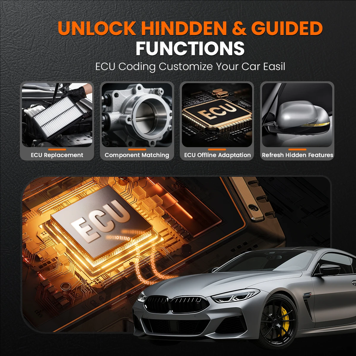 ANCEL V3 Elite Auto OBD2 Scanner Passend für BMW/Mini/Royce Alle Systeme Aktiver Test ECU-Codierung OBD2 Auto-Diagnosegerät Kostenlose Updates – Detail 7