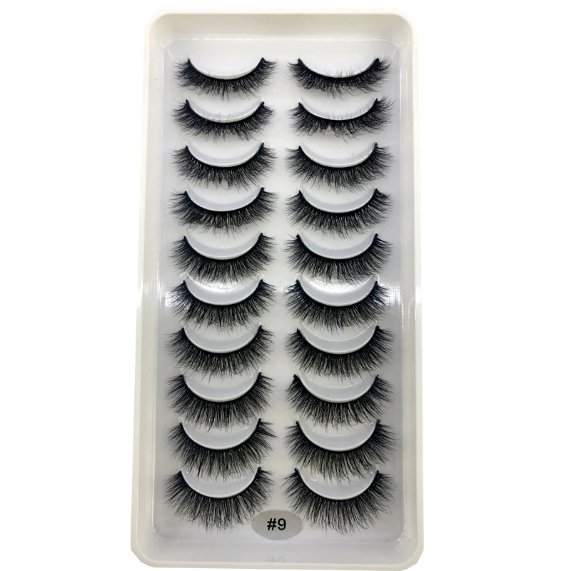 AMSDCN Künstliche Kurze Nerz-Wimpern, Natürlich Dramatische Falsche Wimpern, 10 Paar 3D-Wimpern für Make-up – Detail 14