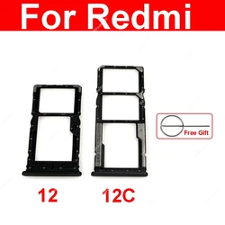 Sim Card Tray For Xiaomi Redmi 12 12C 5G SIM Card Slot Sim Card Reader Holder Flex Ribbon Cable Repair Replacement Parts