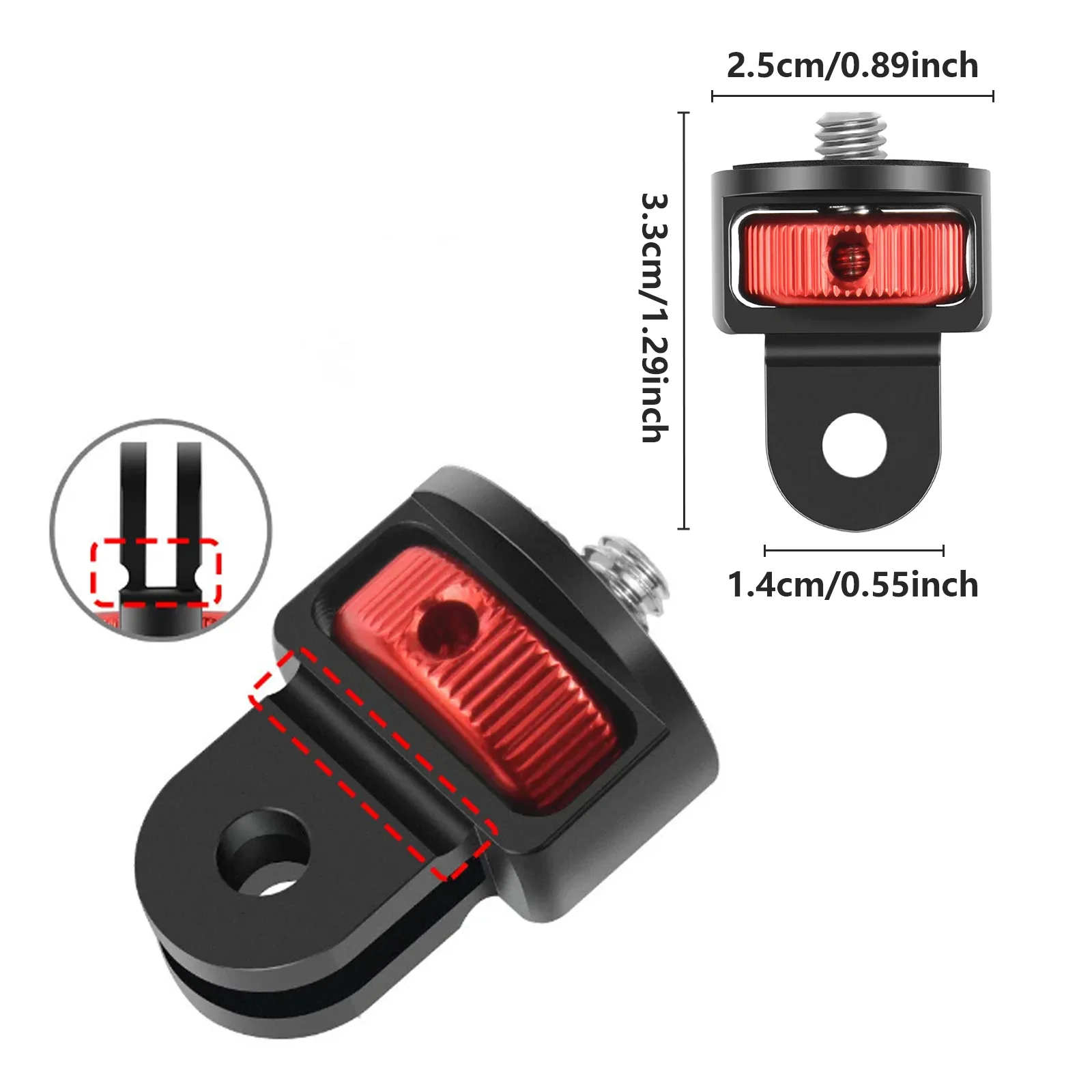 1/4 Screw Converter Action Camera Gopro Accessories for Gopro 12 11 10 9 Eken Sjcam Insta360 X2 X3 X4 R DJI Mini Tripod Adapter