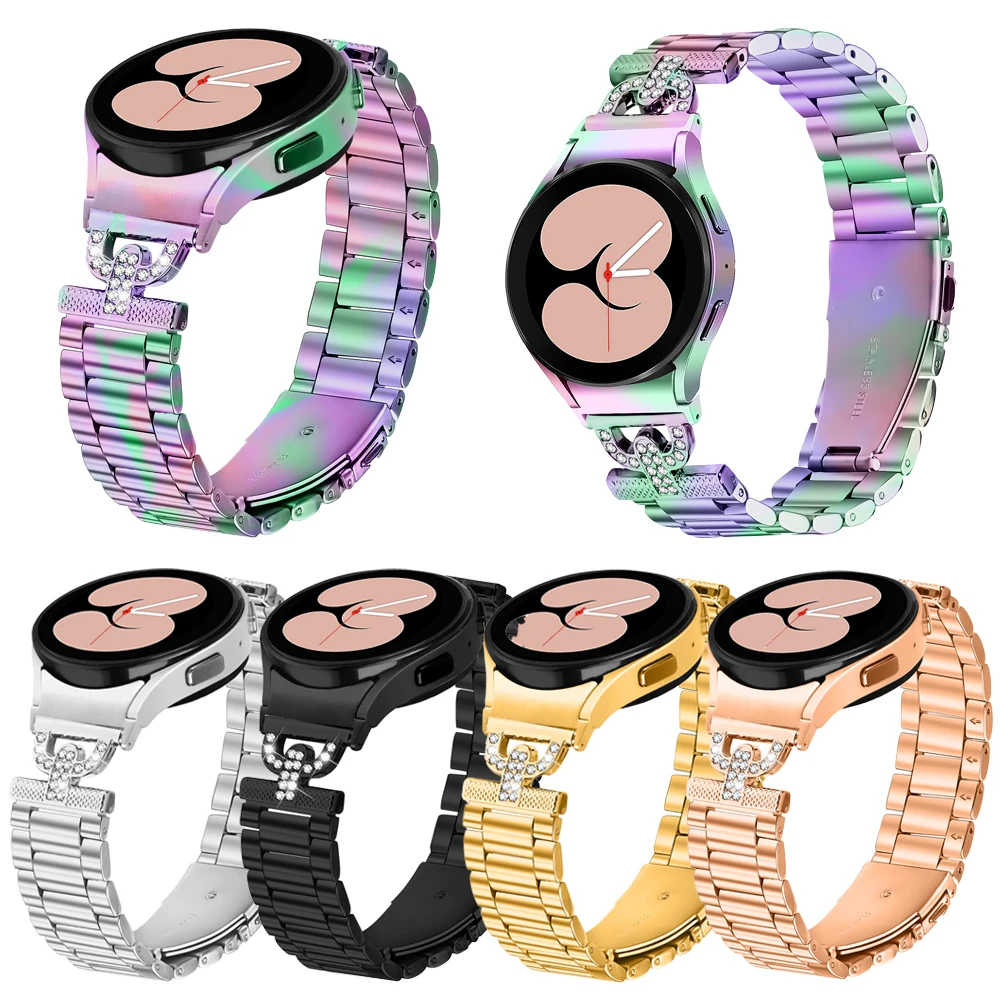 سوار فولاذي غير قابل للصدأ لساعة سامسونج جالاكسي Watch7 6 5 4 40 مللي متر 44 مللي متر 5pro سوار معدني ساعة جالاكسي 4 6 كلاسيكي 47 43 42 46 مللي متر حزام