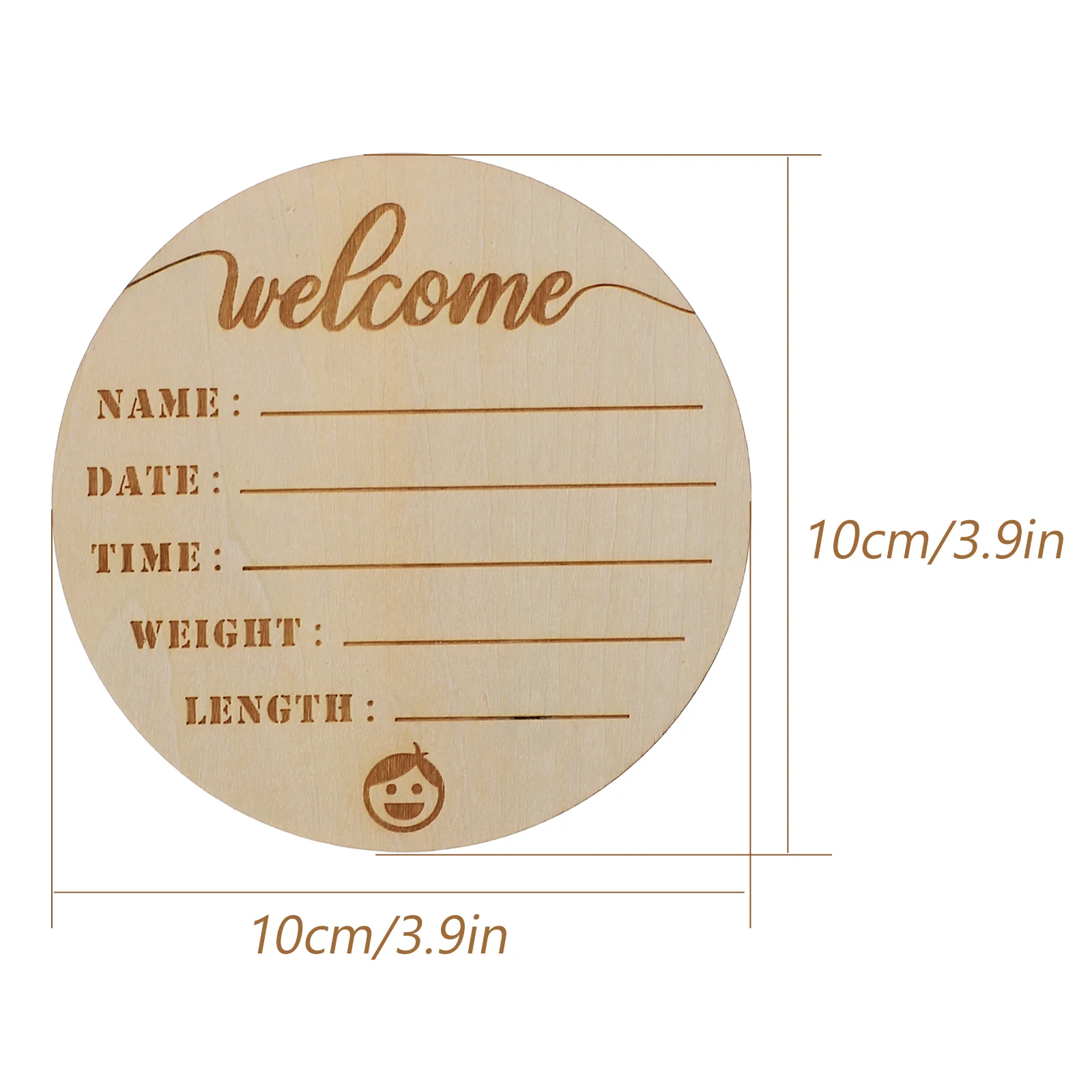 6 Pcs Birth Plaque Infant Wooden Announcement Signs Baby Name CD Newborn Cards Monthly Milestone