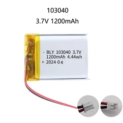 103040 3.7V 1200mAh Polymer Lithium Rechargeable Battery for GPS Navigator MP5 Bluetooth Headset PS4 100% Real Capacity