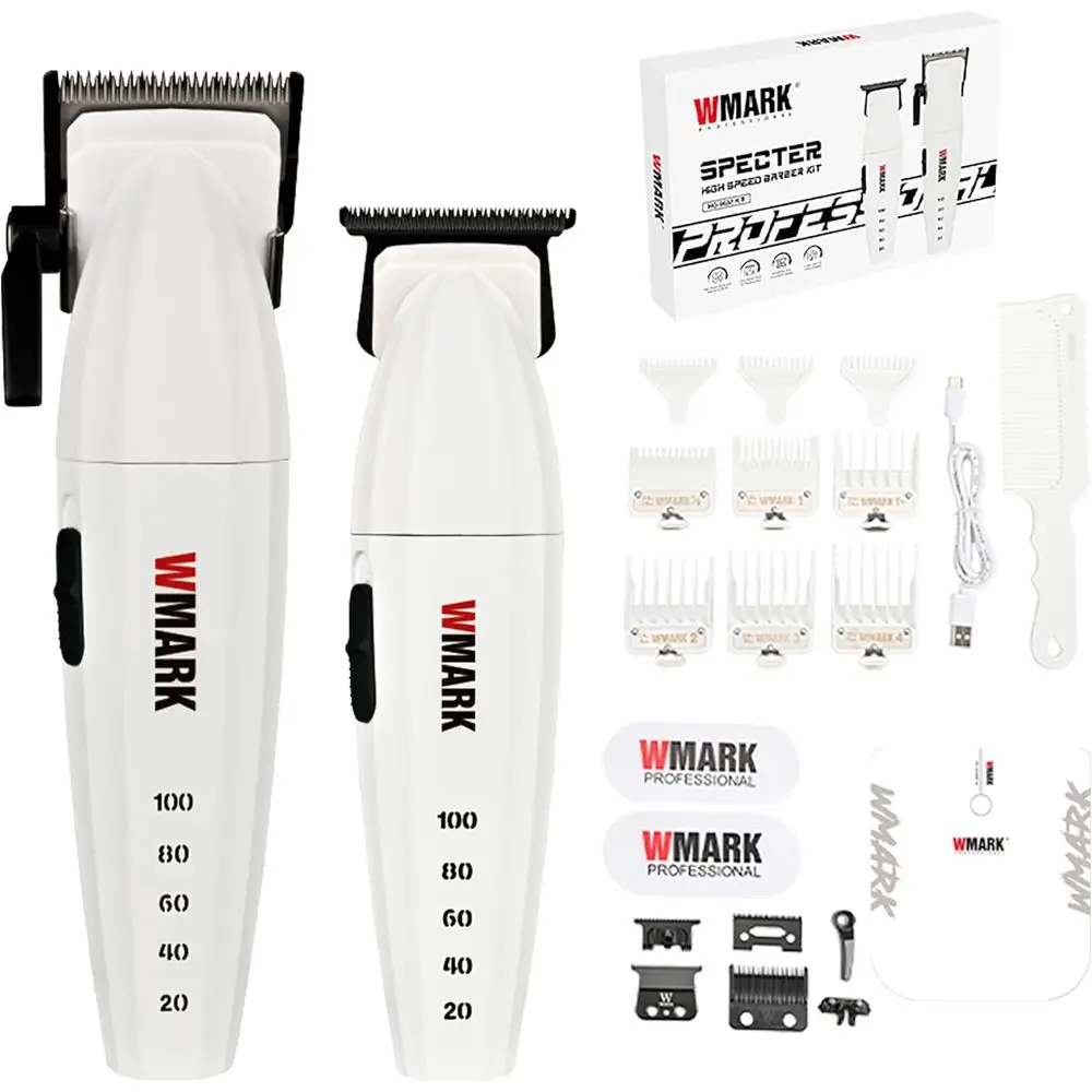 9000 RPM High-Speed Trimmer Set for Men and Barbers - Zinc Alloy, Ergonomic Design, Complete Accessories, Gift Box