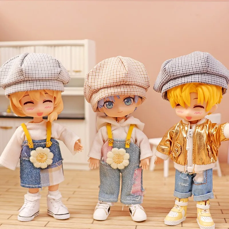 Ob11 Baby Figure ob11 Accessories Hat Plaid Beret Wear obitsu 11 Molly Gsc 1/12 BJD Doll Accessories Clothing BJD Baby Clothes