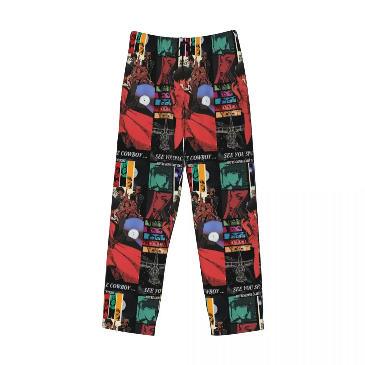 مخصص مطبوعة الرجال كاوبوي البيبوب أنيمي بيجامة السراويل الكرتون مانغا       ملابس نوم قيعان صالة النوم مع جيوب