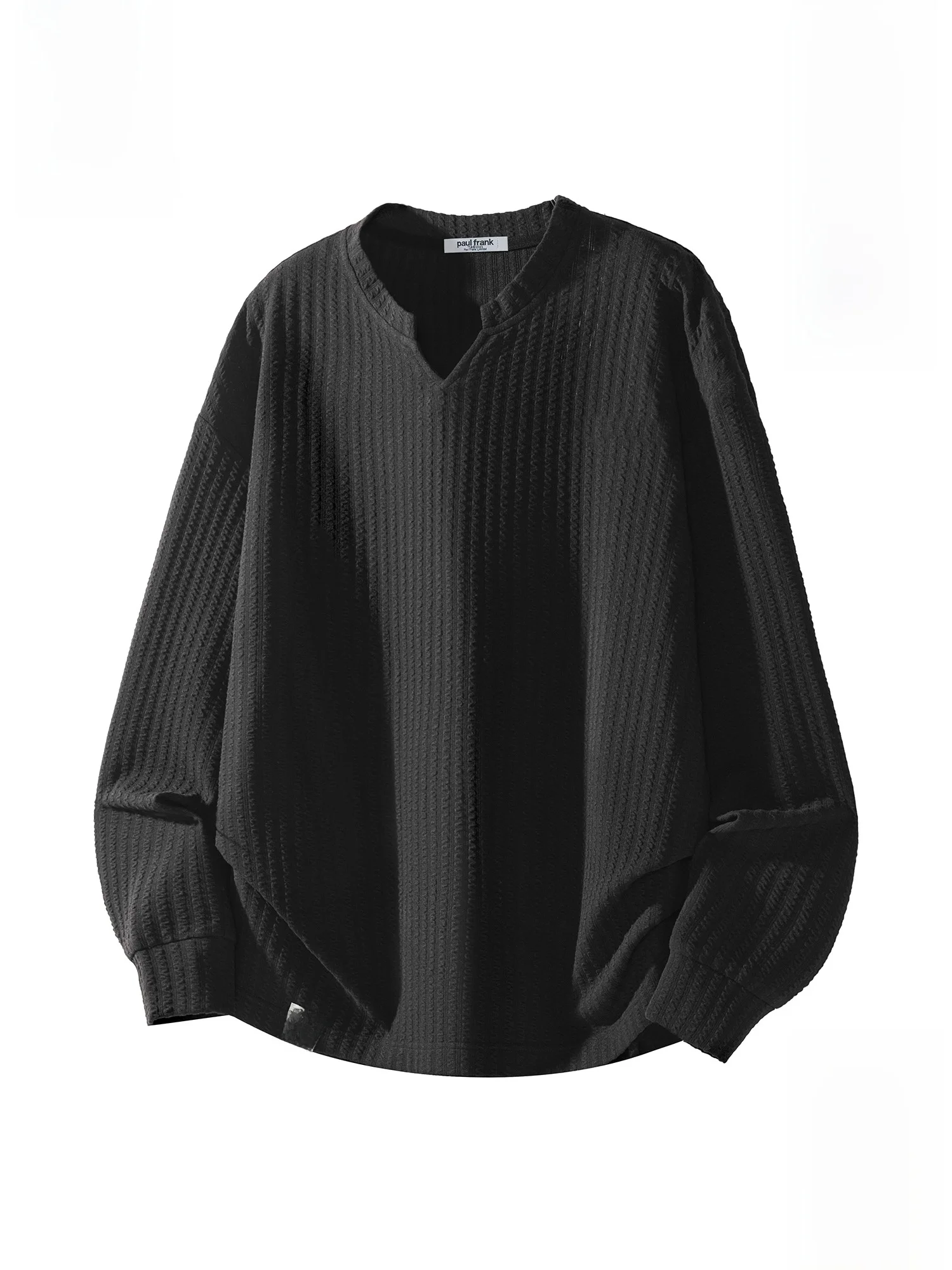 

PaulFrank Men's V-Ne T-irt Loose Fit Long Sve Casual Comfortable Polyester Fiber Soft Thiened Autumn Winter Pure Color