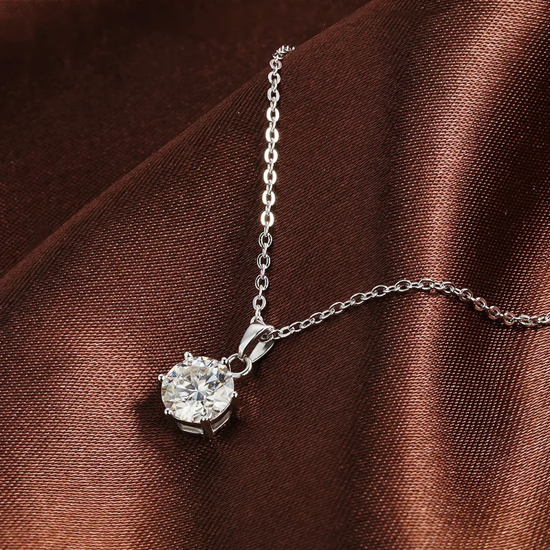

HORRIPAL D VVS1 Moissanite Necklace Pendant For Woman GRA Certificate Anniversary Gift 925 Sterling Silver Classic Fine Jewelry