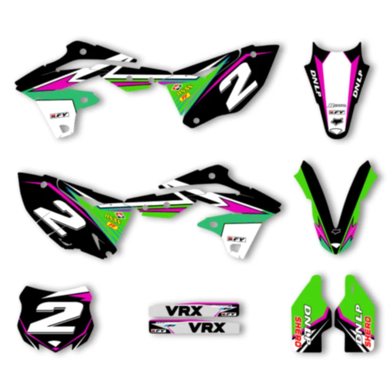 

DSMTECH Custom Team Motorcycle Graphics Background Decals Stickers Set For KAWASAKI KXF250 KX250F 2013 2014 2015 2016 004